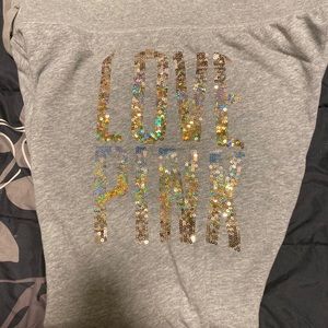 Gray Victoria's Secret Pink sequin sweatpants